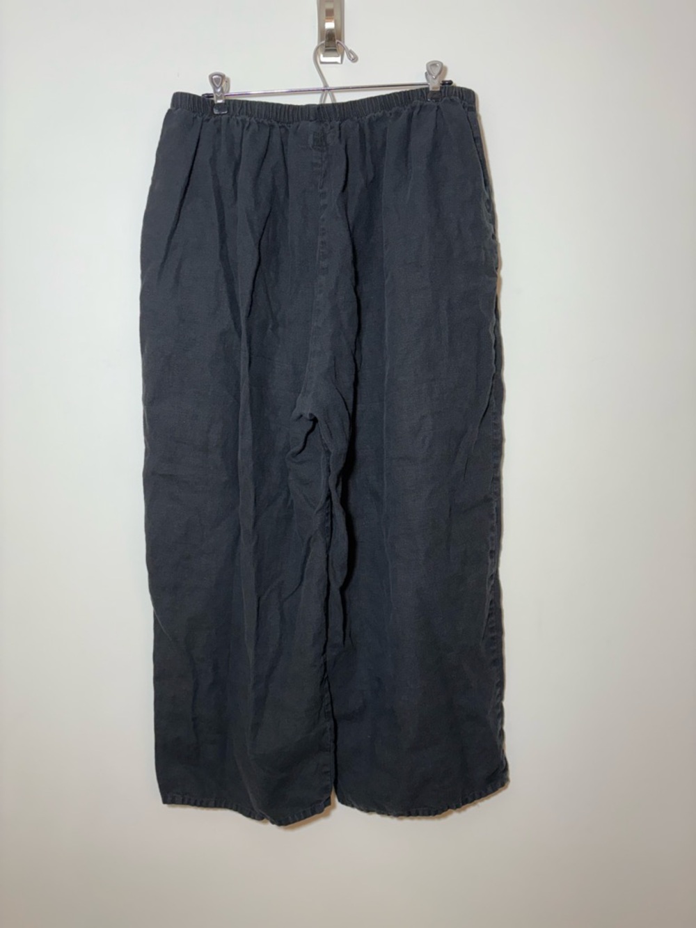 FLAX Two Piece Set 100% Linen Short Sleeve Top 1G & Pull-On Pant 1G Black XL - Picture 6 of 9